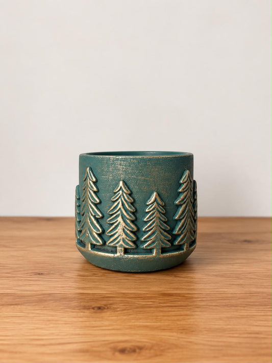 Forest Green Christmas Tree Planter